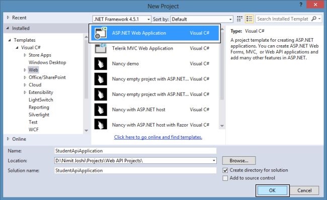 Create ASP.Net Web Application